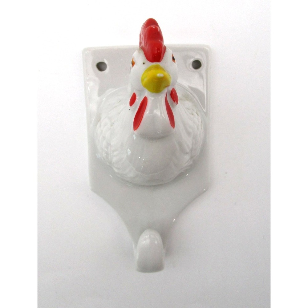Vintage Chicken Rooster Kitchen Towel Hook Made in Japan Cottagecore